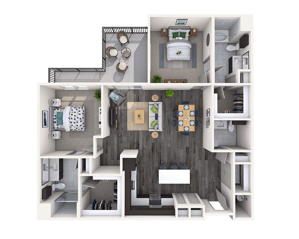 Floor Plan - Two Bedroom B2E