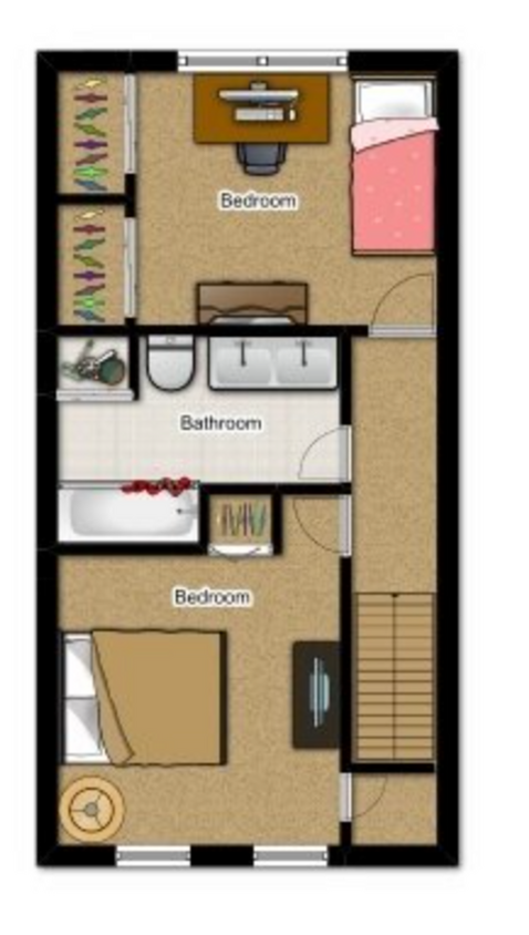 Floor Plan - 3 Bedroom 1.5 Bathroom Townhouse