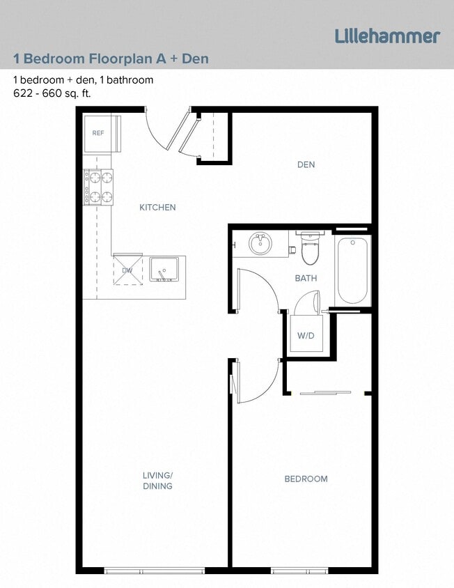 Floor Plan - 1 Bedroom A + Den
