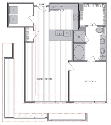 Floor Plan - 1 Bed_1 Bath_F