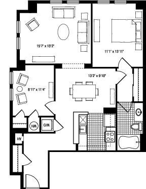 Floor Plan - 1K