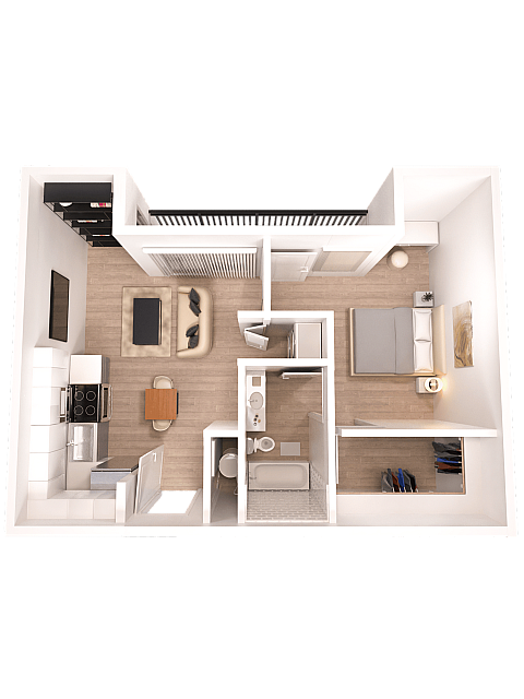 The Swan - 1x1 Floorplan - The Swan