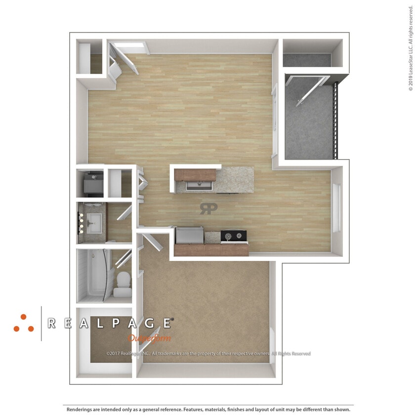 Floor Plan - One Bedroom One Bathroom