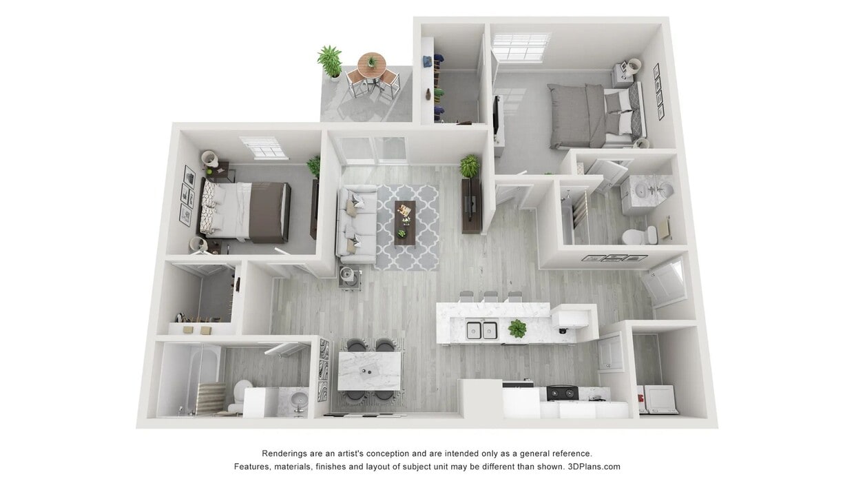 A photo of our 2x2 floor plan, The Indigo. - The Indigo