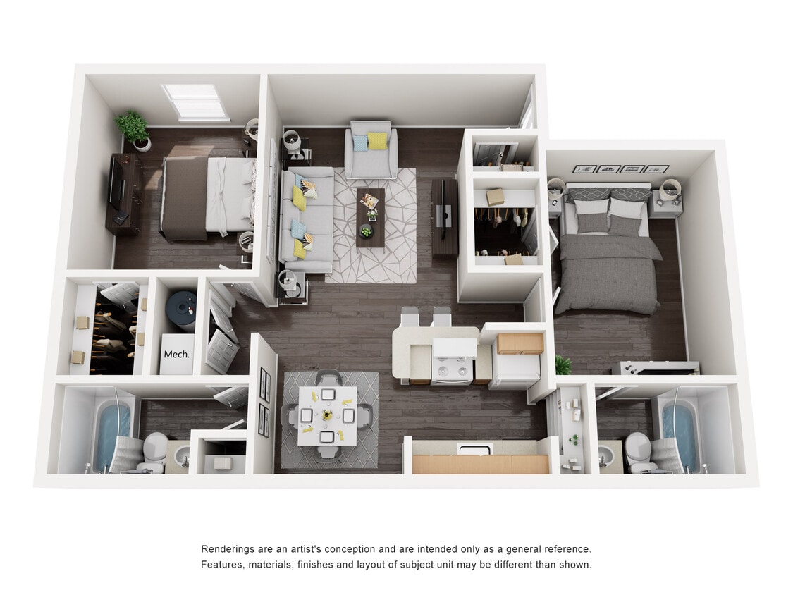 Floor Plan - Two Bedroom, Two Bath