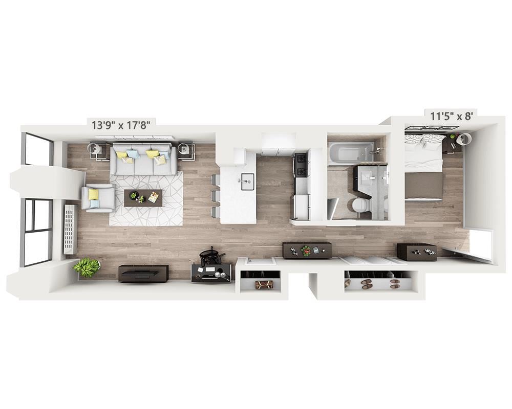 Floor Plan - Studio w/Alcove N