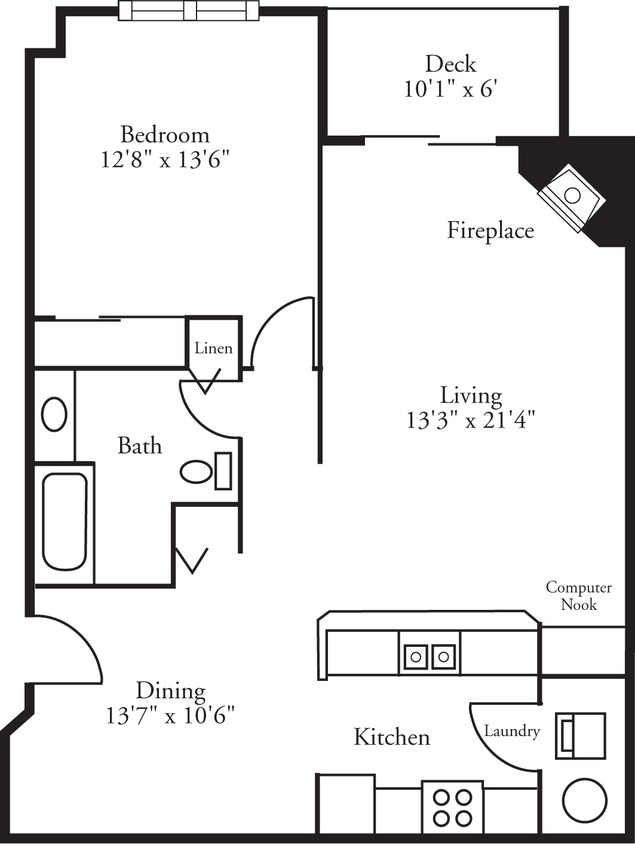 Floor Plan - Lofts - 1 Bed, 1 Bath Cypress