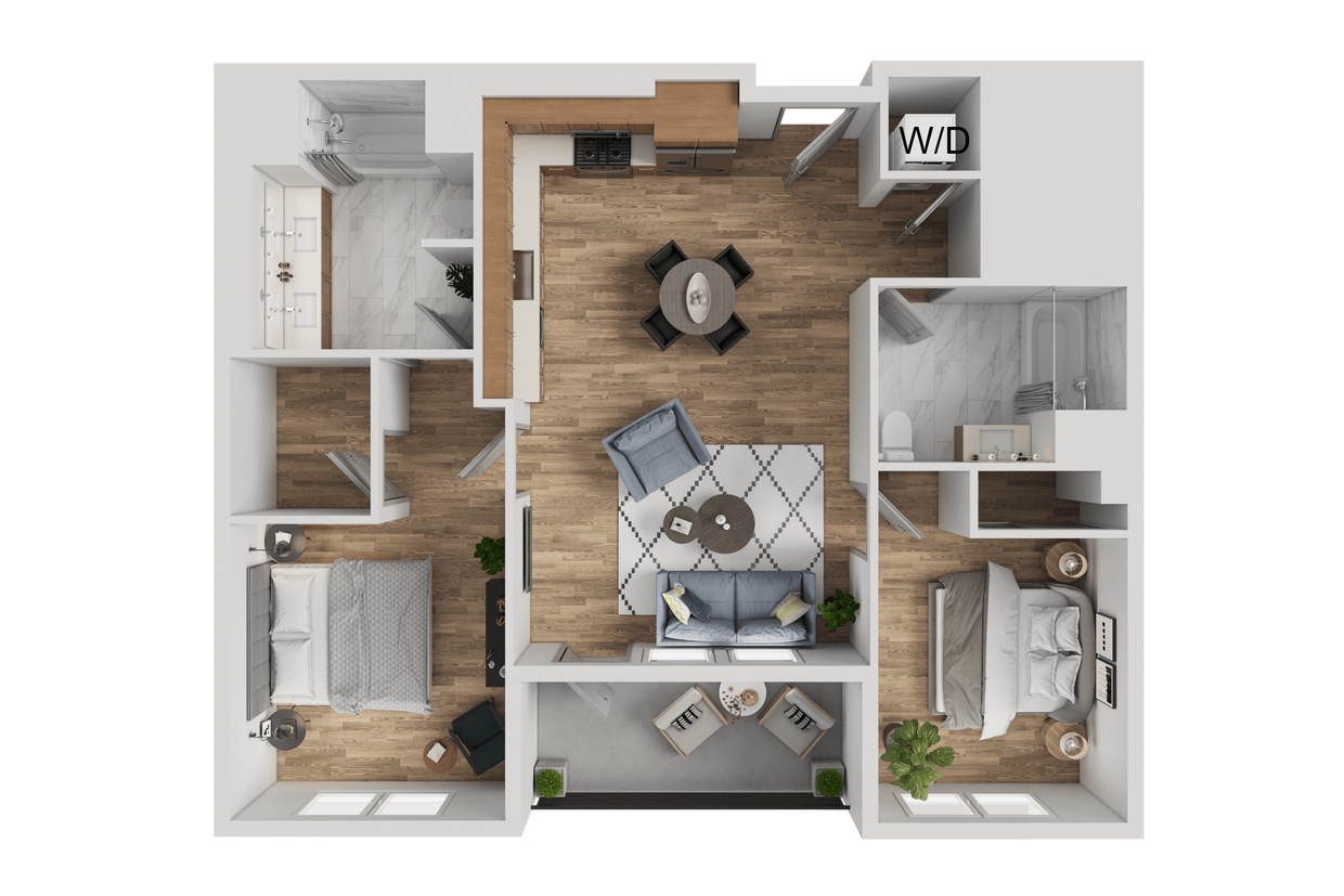 Floor Plan - 2x2 A