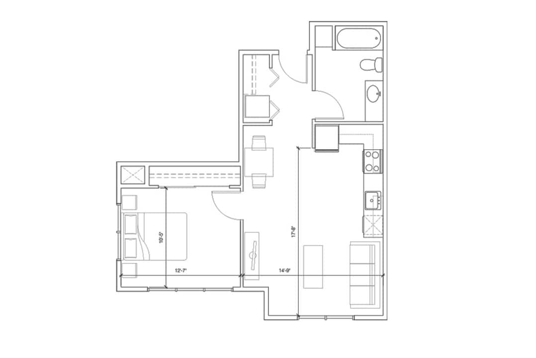 Floor Plan - 1x1 A1