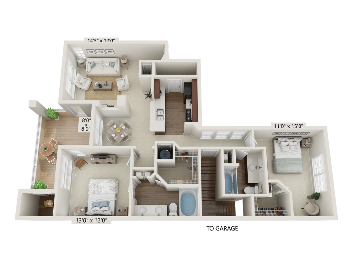 Floor Plan - B2R - 2x2