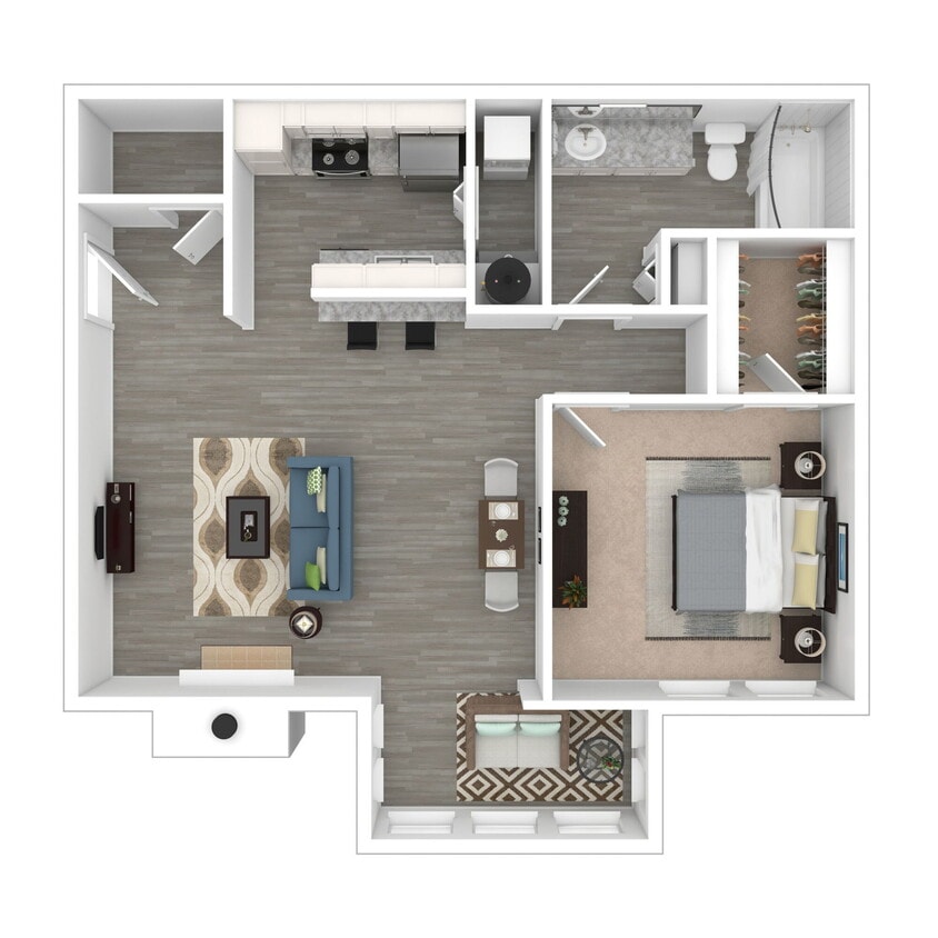 Floor Plan - Javelin - 1x1 Large