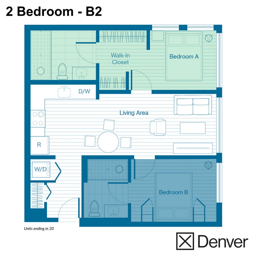 2 Bedroom - B2 Layout - 2 Bedroom - B2 Layout