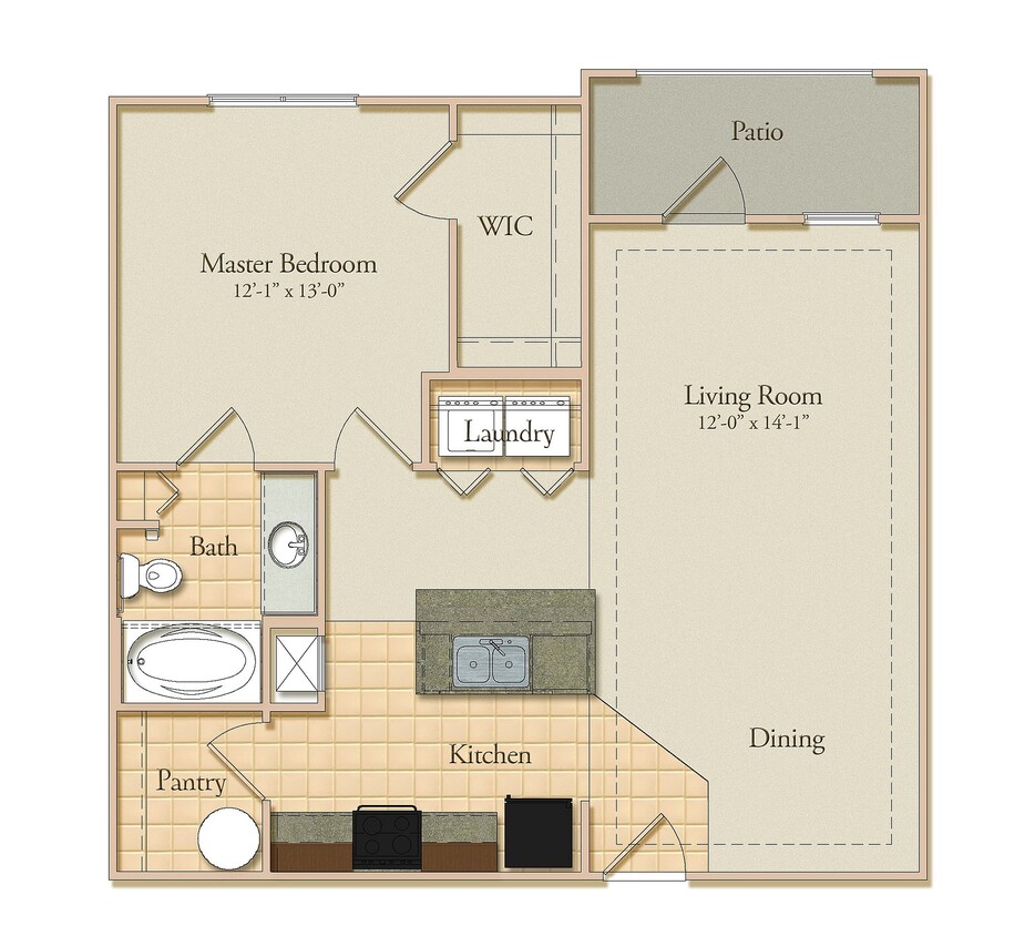 1BR 1BA Delux - A4