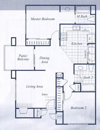 Floor Plan - 2 Bed 2 Bath