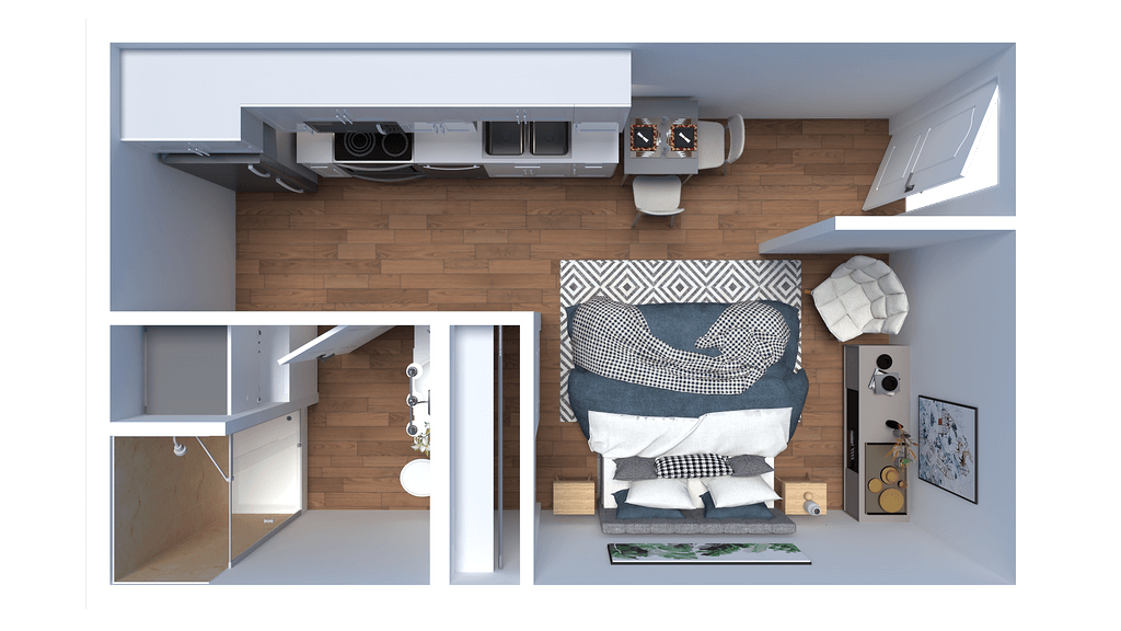 Floor Plan - P - Studio 1 Bath