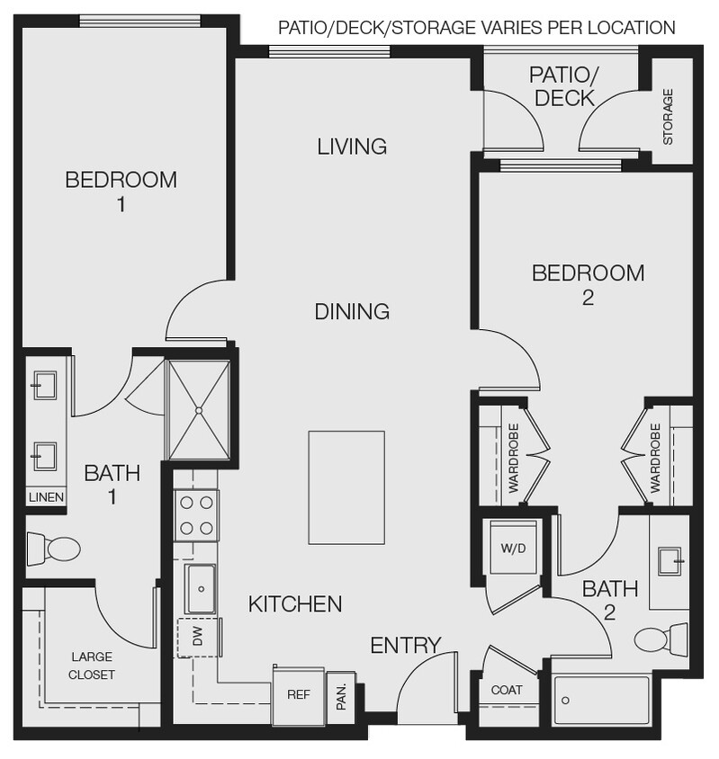 Floor Plan - 2x2 2A