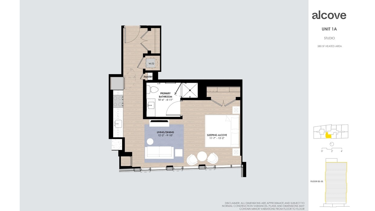 Floor Plan - Alcove Studio 01 Tier 1&3
