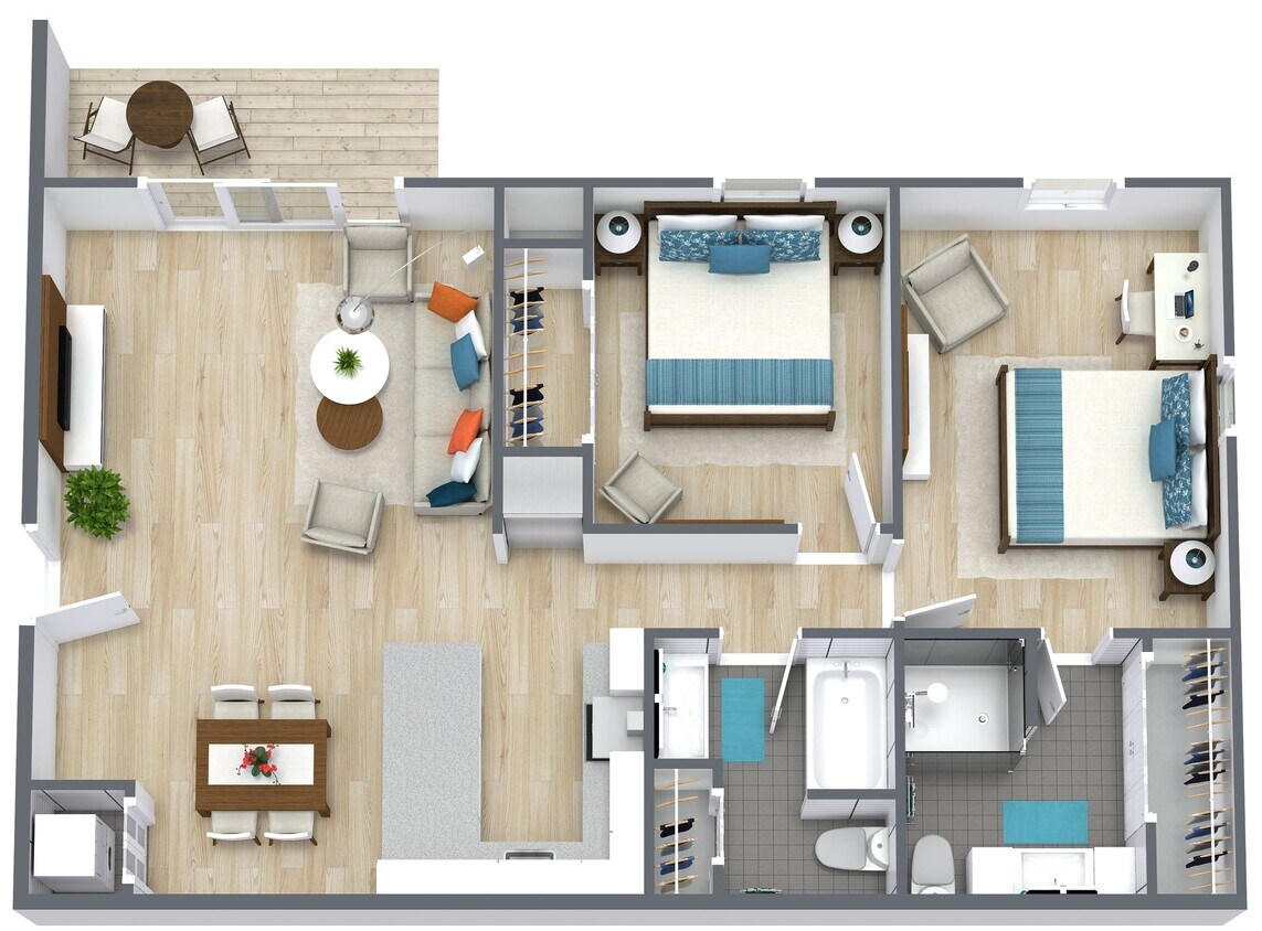 Floor Plan - Two Bedroom Two Bathroom