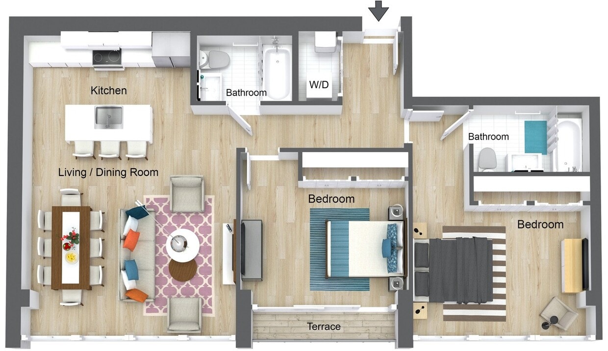 Floor Plan - Two Bedroom - 26 WB