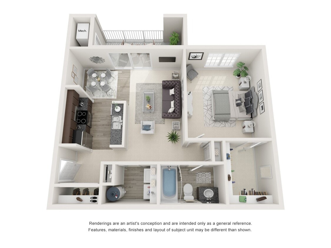 Floor Plan - One Bedroom One Bath