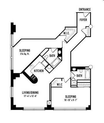 Floorplan F - 2 Bedroom F