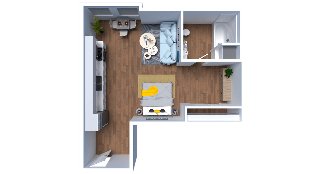 Floor Plan - I - Studio 1 Bath