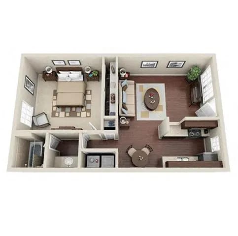 Floor Plan - 1 Bedroom 1 Bathroom