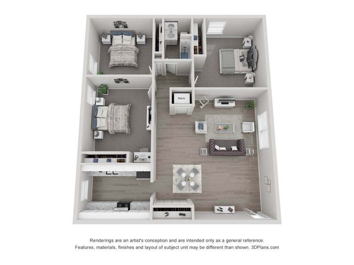 Floor Plan - Furnished 3X1 Semi Upgrade - Call For Avail
