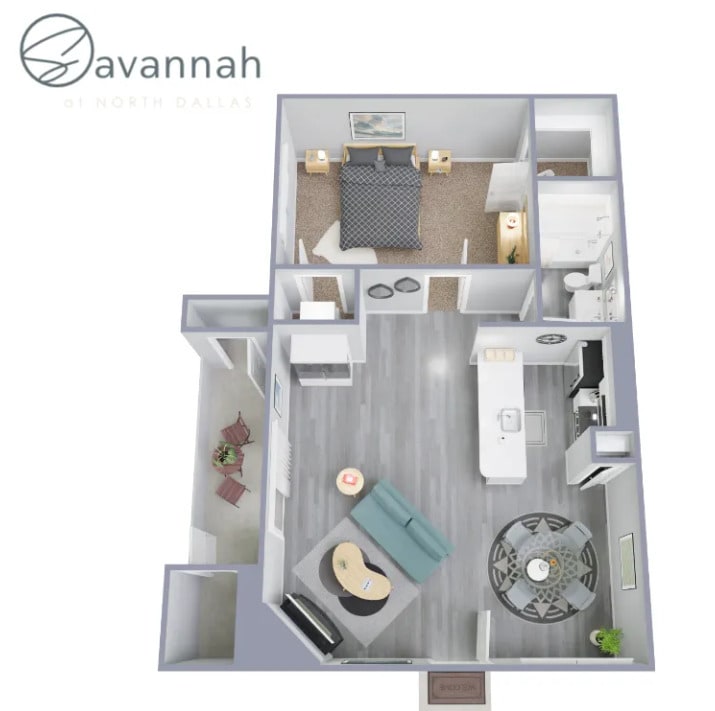Floor Plan - 1 Bed 1 Bath