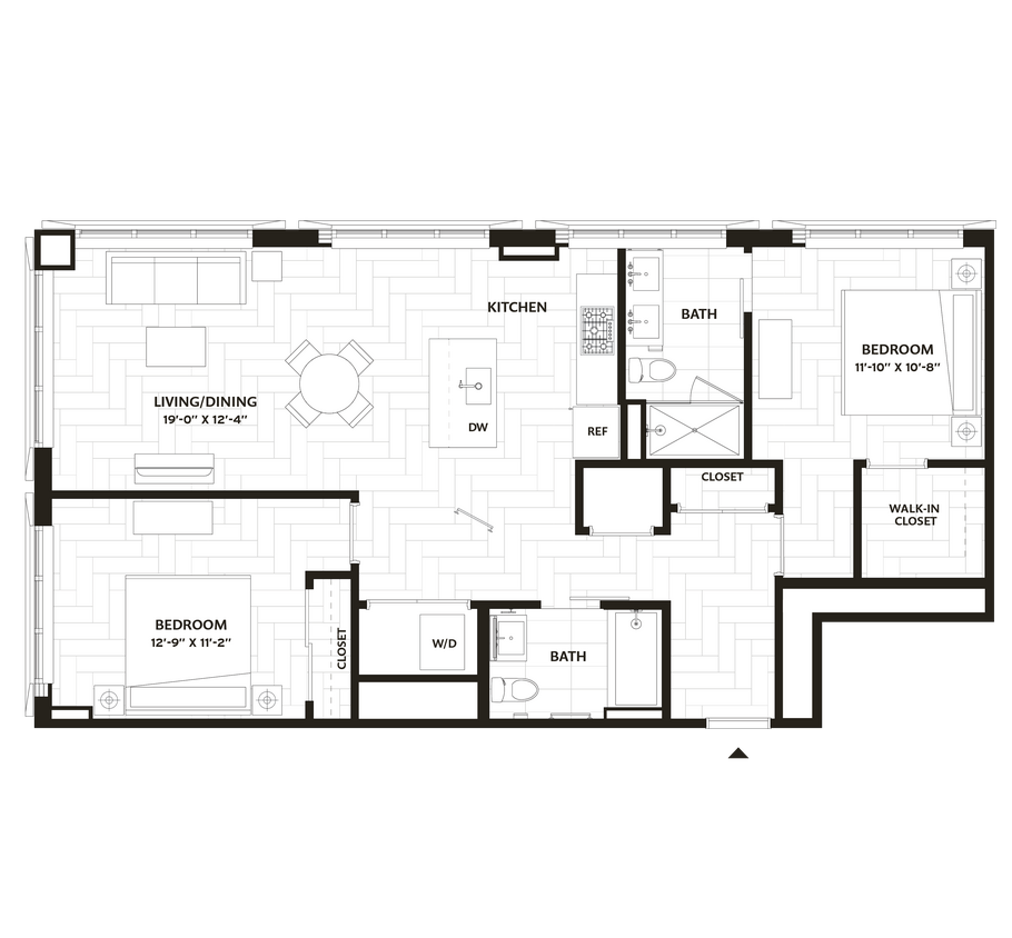 Floor Plan - 2 Bed/2 Bath-B4