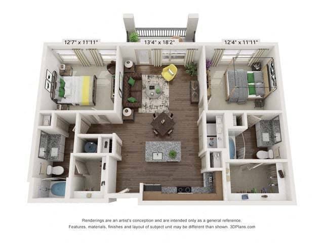 Floor Plan - Two-Bedroom (B1)
