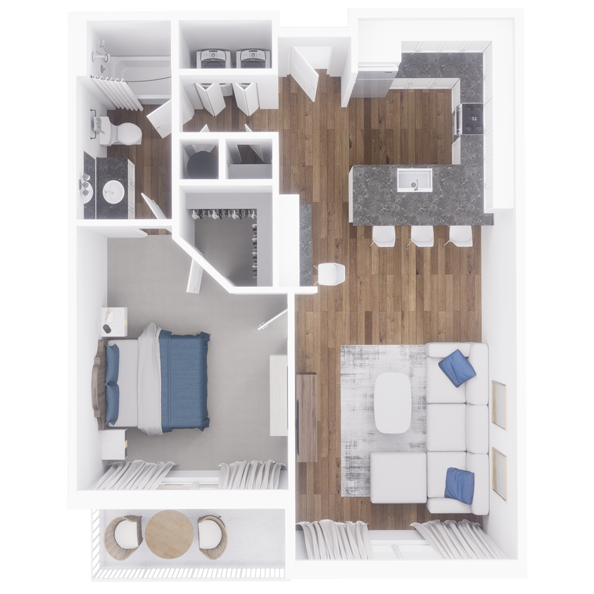 Floor Plan - 1x1 785 sqft