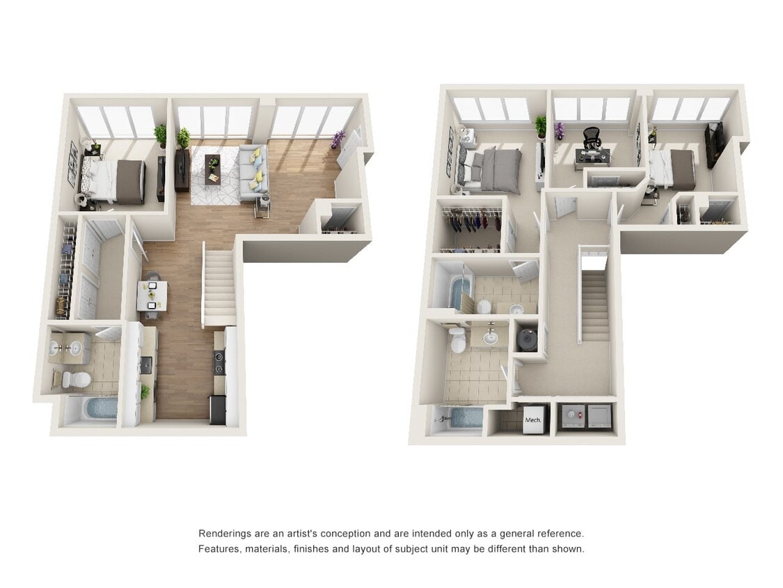 Floor Plan - 3 bedroom, 3 bath