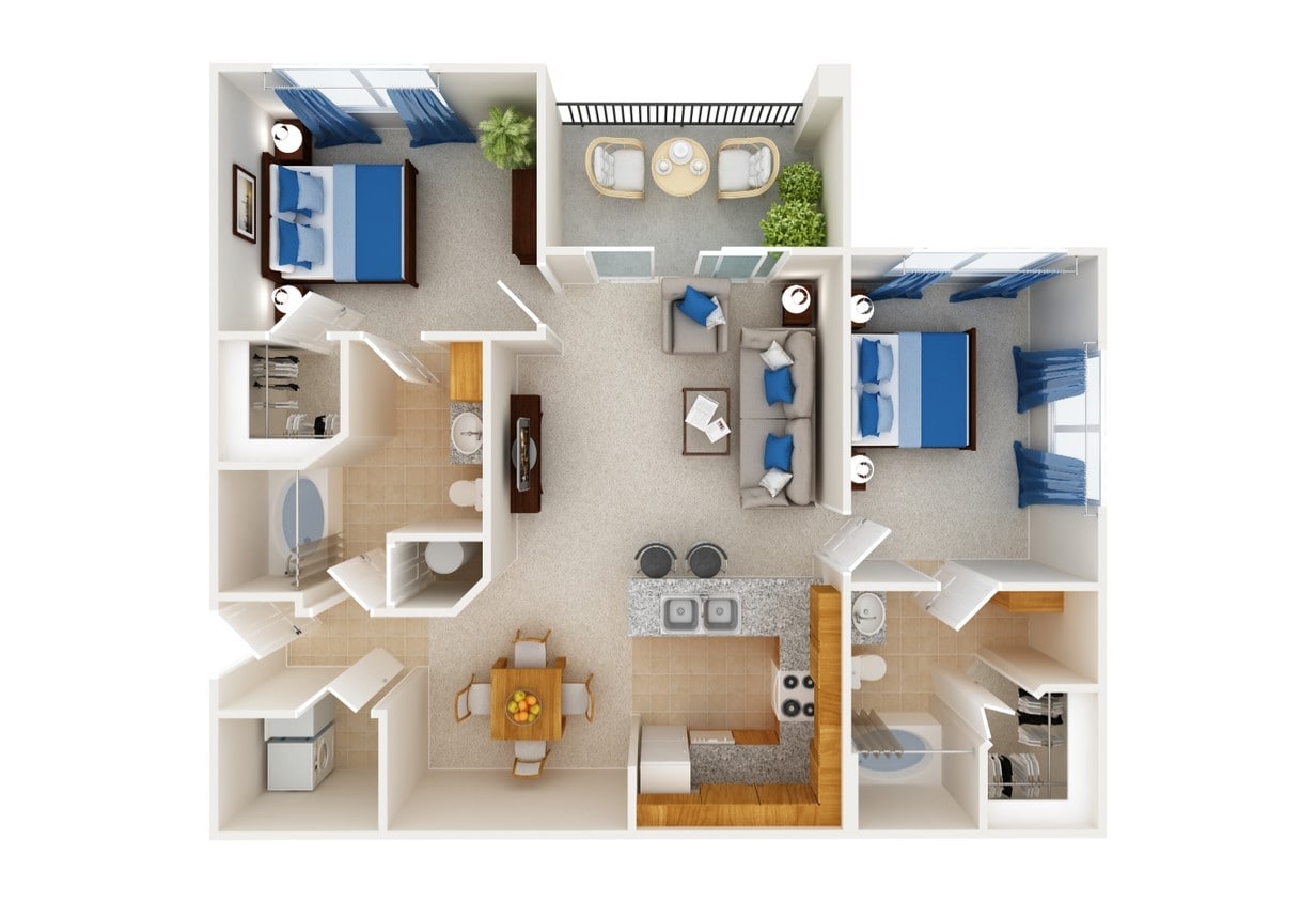 Floor Plan - Two Bedroom Apartment Homes