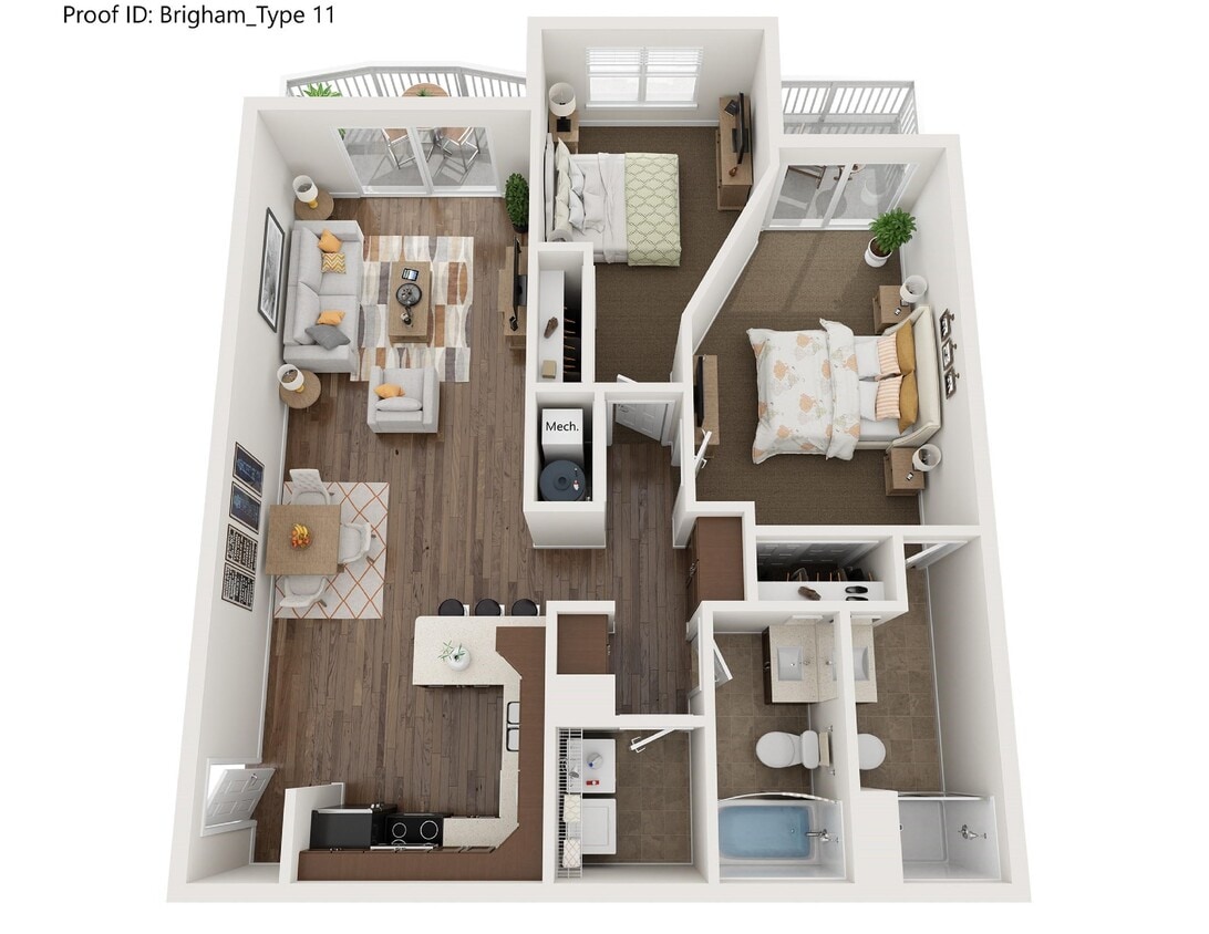 Floor Plan - 2 Bedroom 2 Bath