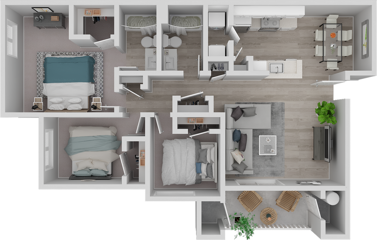 Floor Plan - 3BD 2BTH