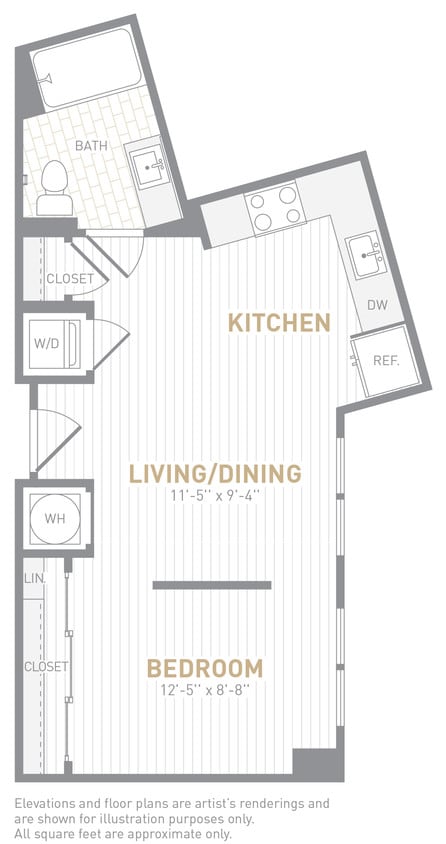 Floor Plan - 1 Bed 1 Bath-A05