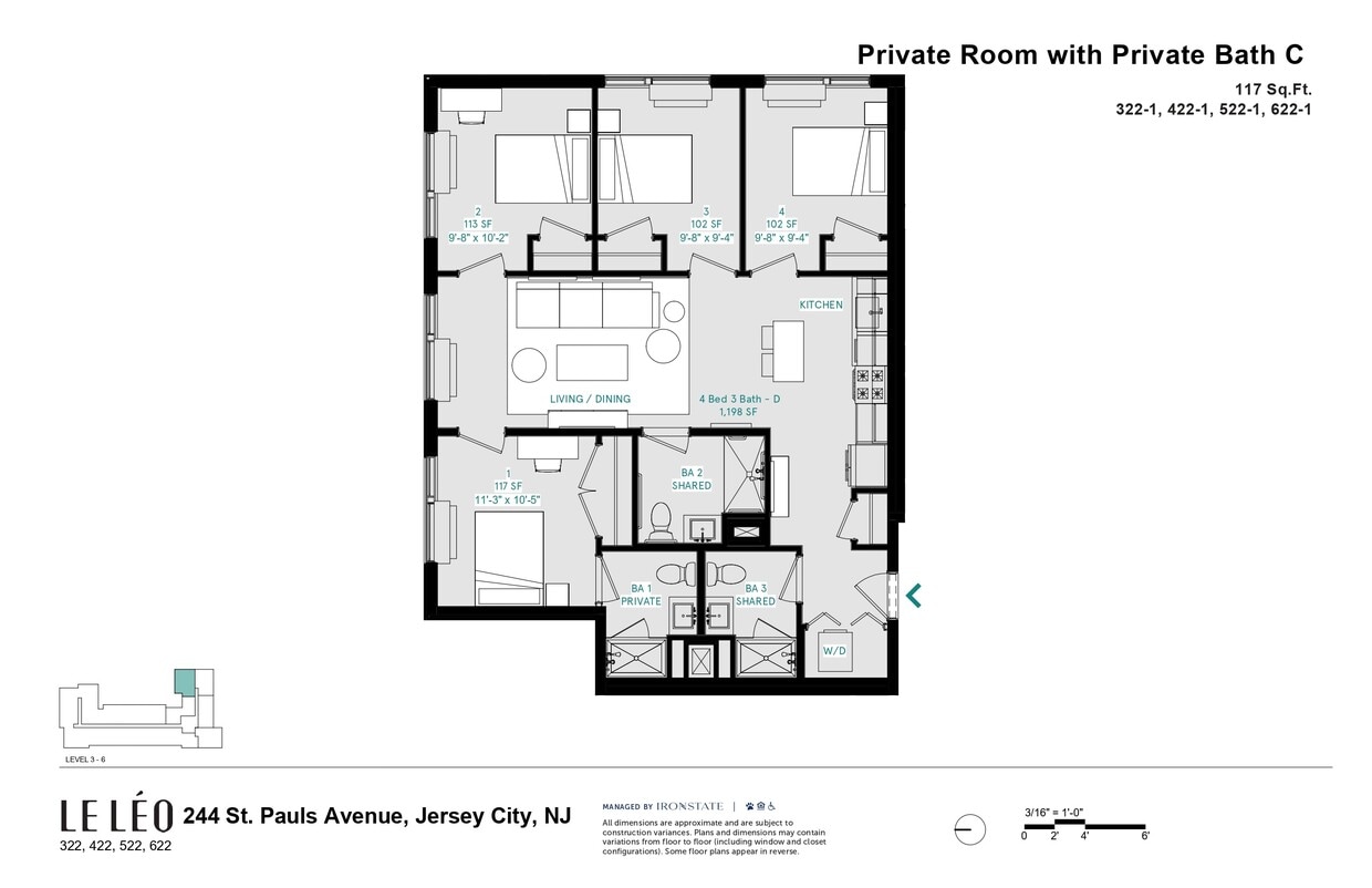 Floor Plan - Private Room with Private Bath C