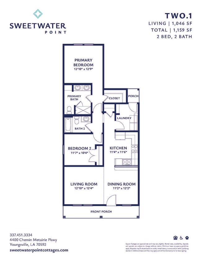 2 Bedroom Cottage - 2 BR/2BA 