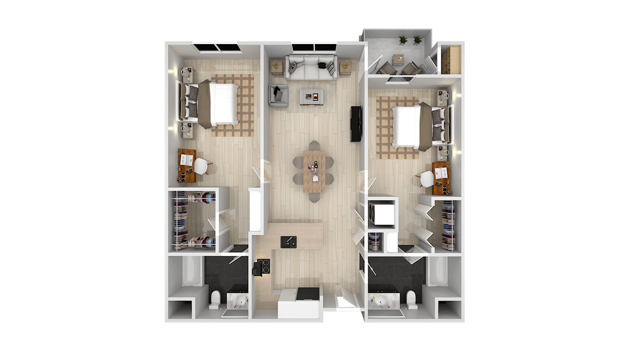 Floor Plan - 2 Bedroom 2 Bath