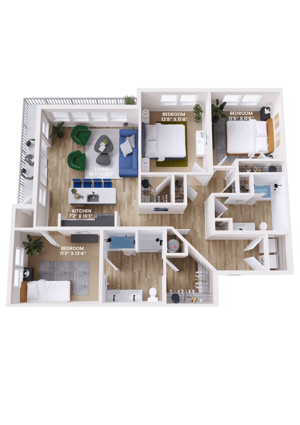 Floor Plan - C2 Three Bedroom