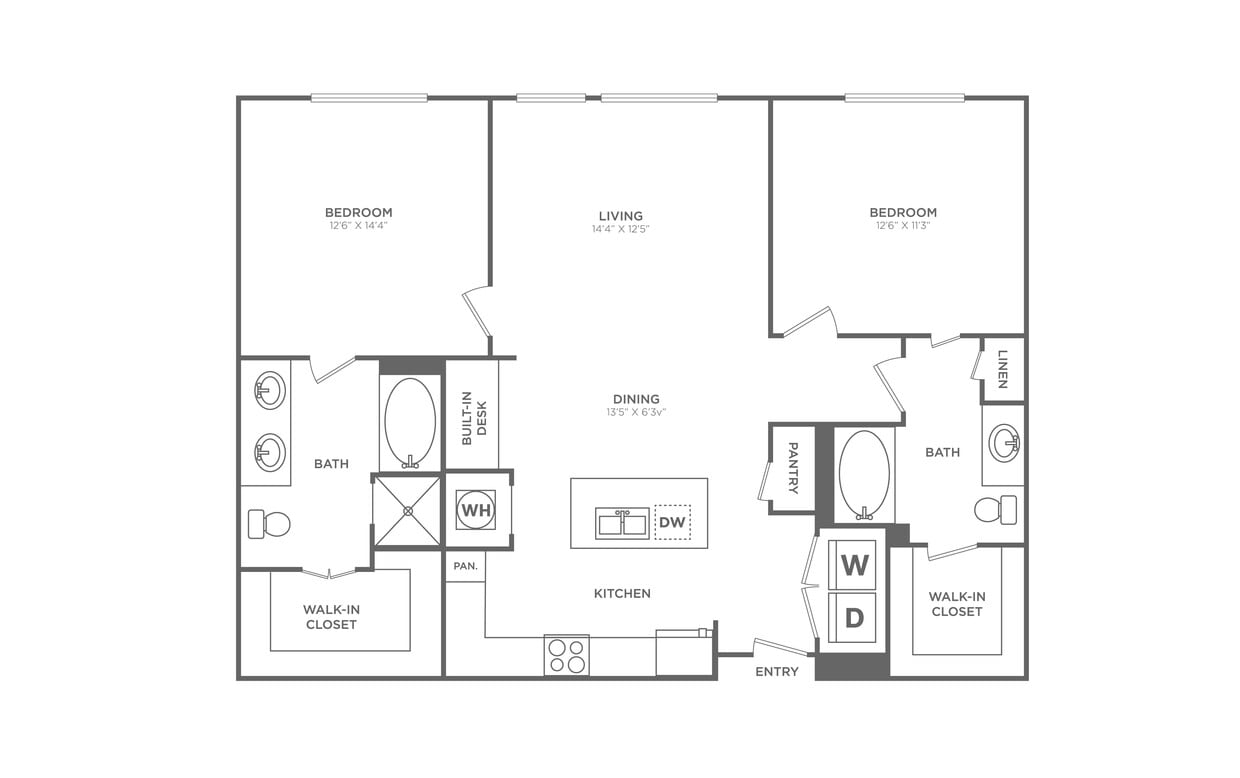 Floor Plan - 2 Bed/2 Bath - B10