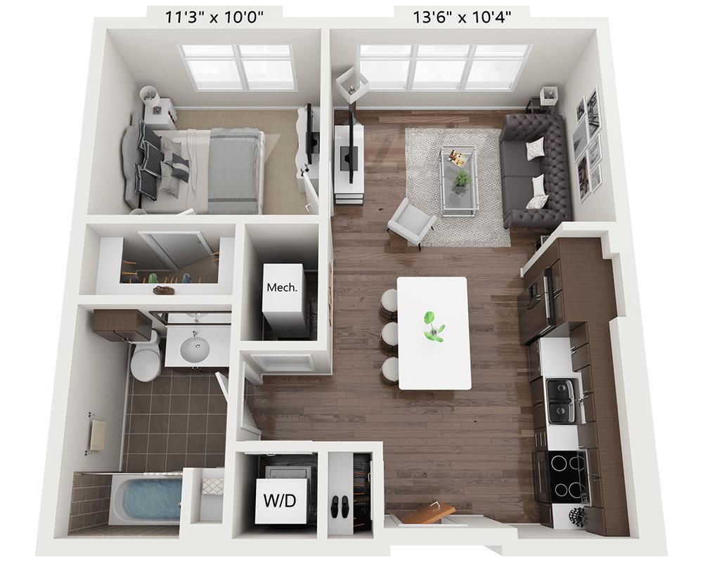 Floor Plan - One Bedroom A1A