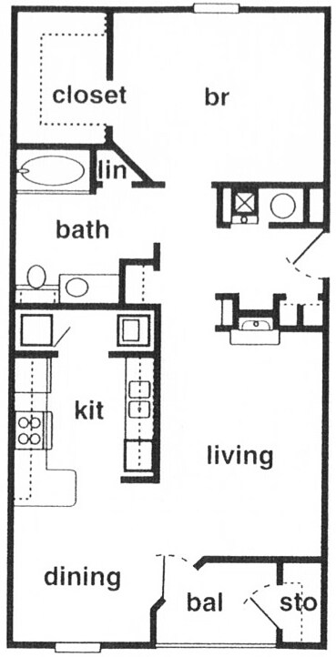 1BR/1BA - 945