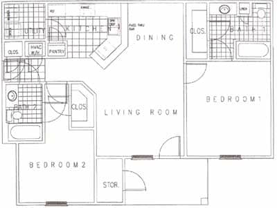 2BR/2BA - Two Bedroom