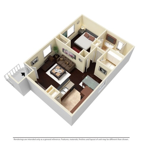 Floor Plan - 1x1 Carr