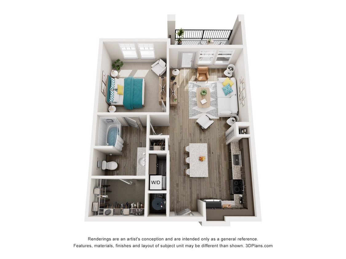 A2_742_1Bed_1Bath - A2 - One Bedroom, One Bathroom