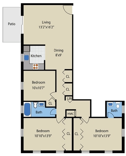Three Bedroom - Three Bedroom