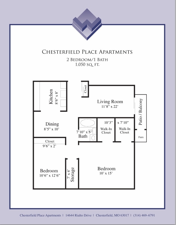 2BR/1BA - Two Bedroom Garden - Partial Upgrade