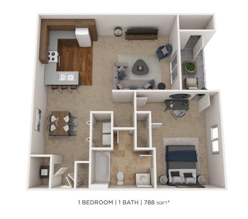 Floor Plan - One Bedroom